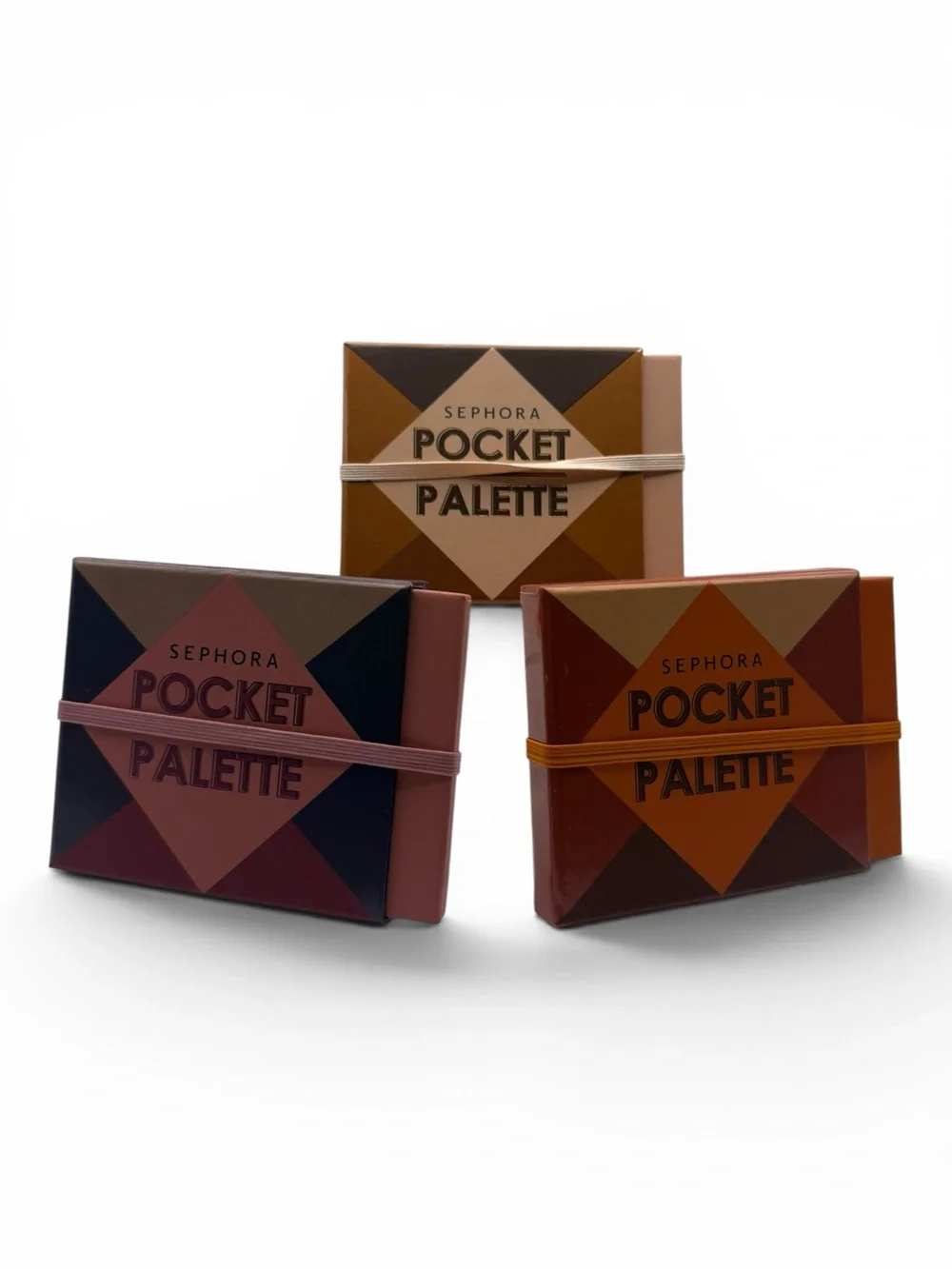 Sephora Pocket Palette Trio — Brown, Tan & Navy Compact Eyeshadow Sets